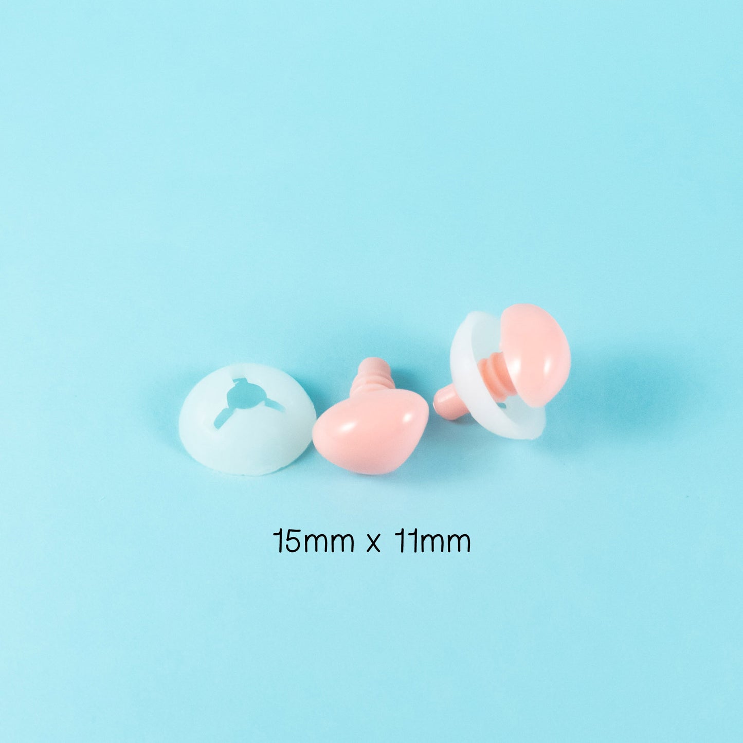 15mm x 11mm pink craft noses for stuffed toys