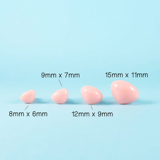 Pink craft noses for amigurumi and handmade toys