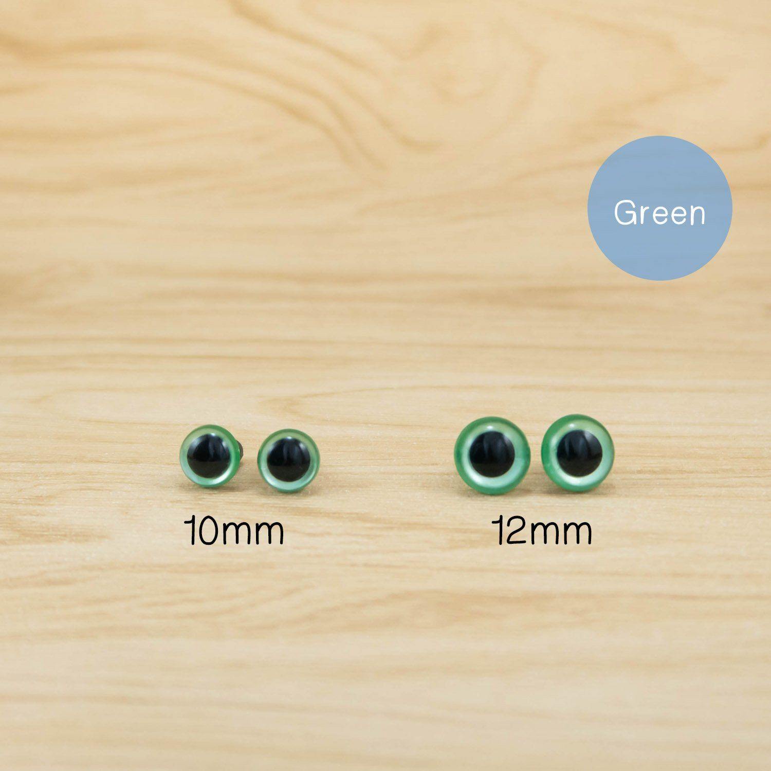 Hand painted pearl green safety craft eyes for handmade doll and cats