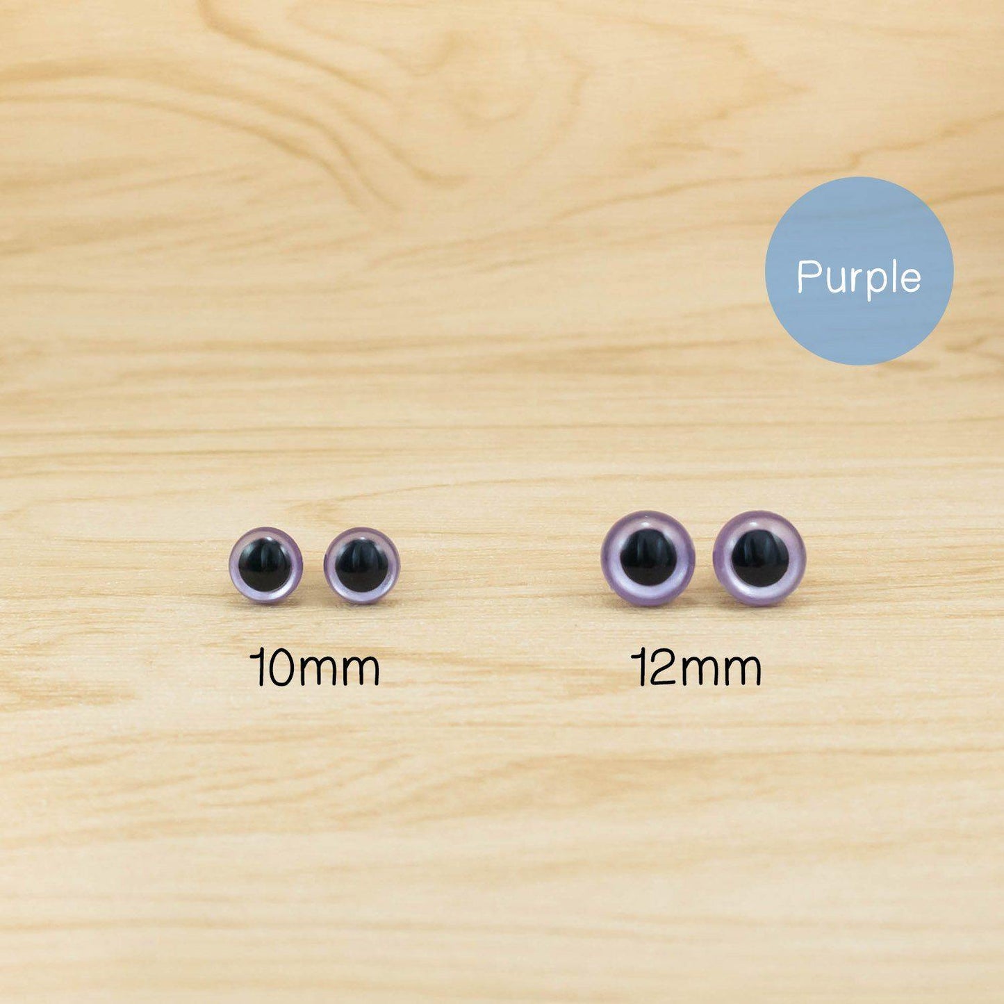 Hand painted purple safety eyes for crochet plush toys