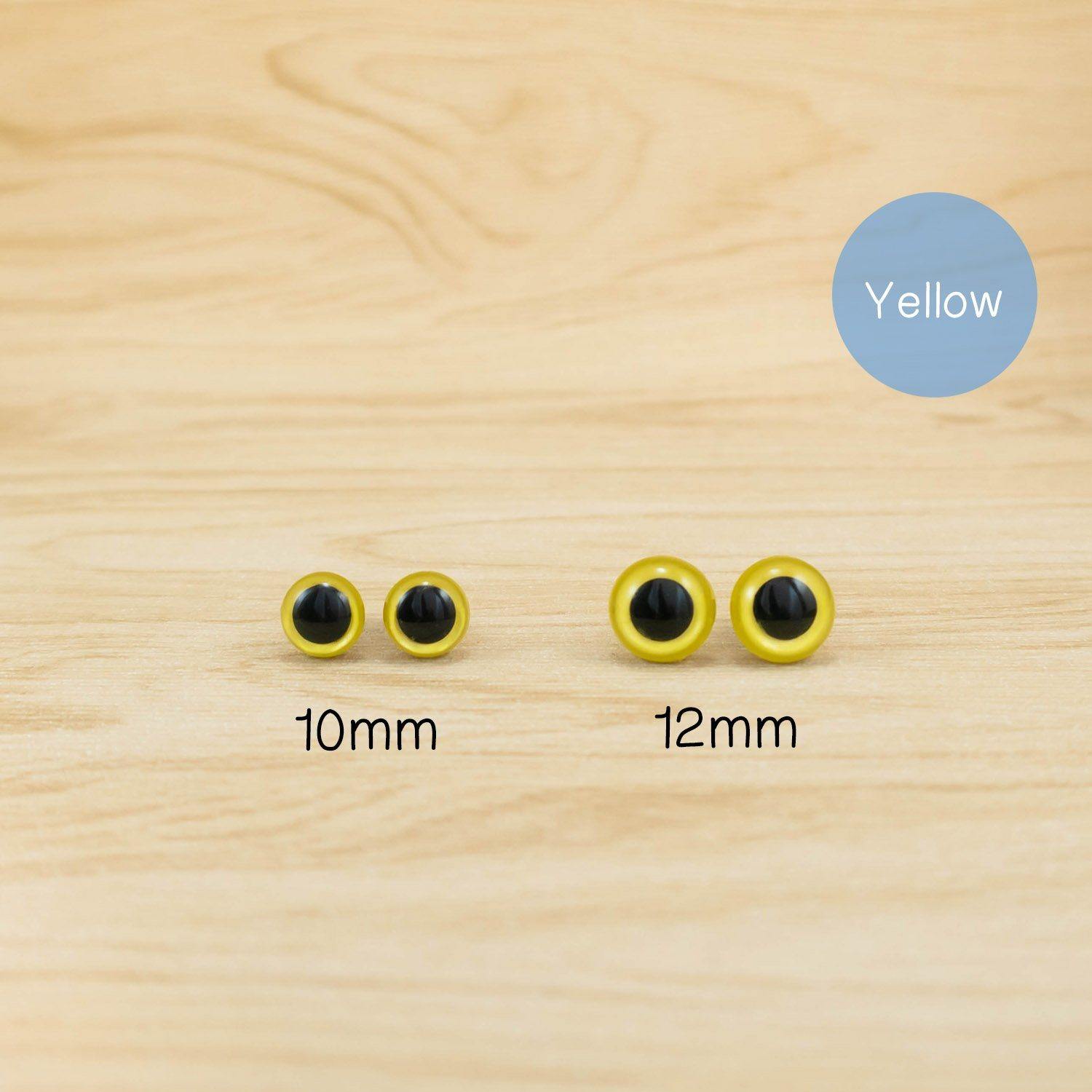 Hand painted pearl yellow safety eyes for owls and teddy bears