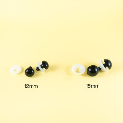 12mm and 15mm safety eyes for amigurumi, crochet stuffed animals