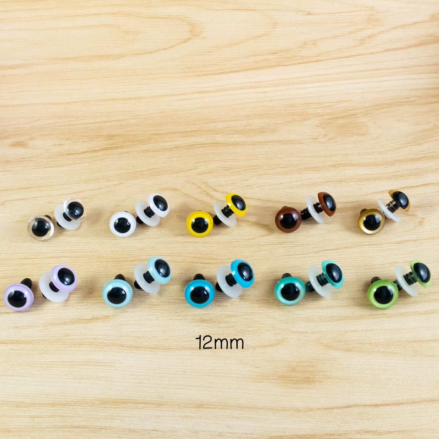 12mm safety eyes for amgurumi and teddy bears