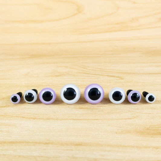 White Safety Eyes and Purple Safety Eyes