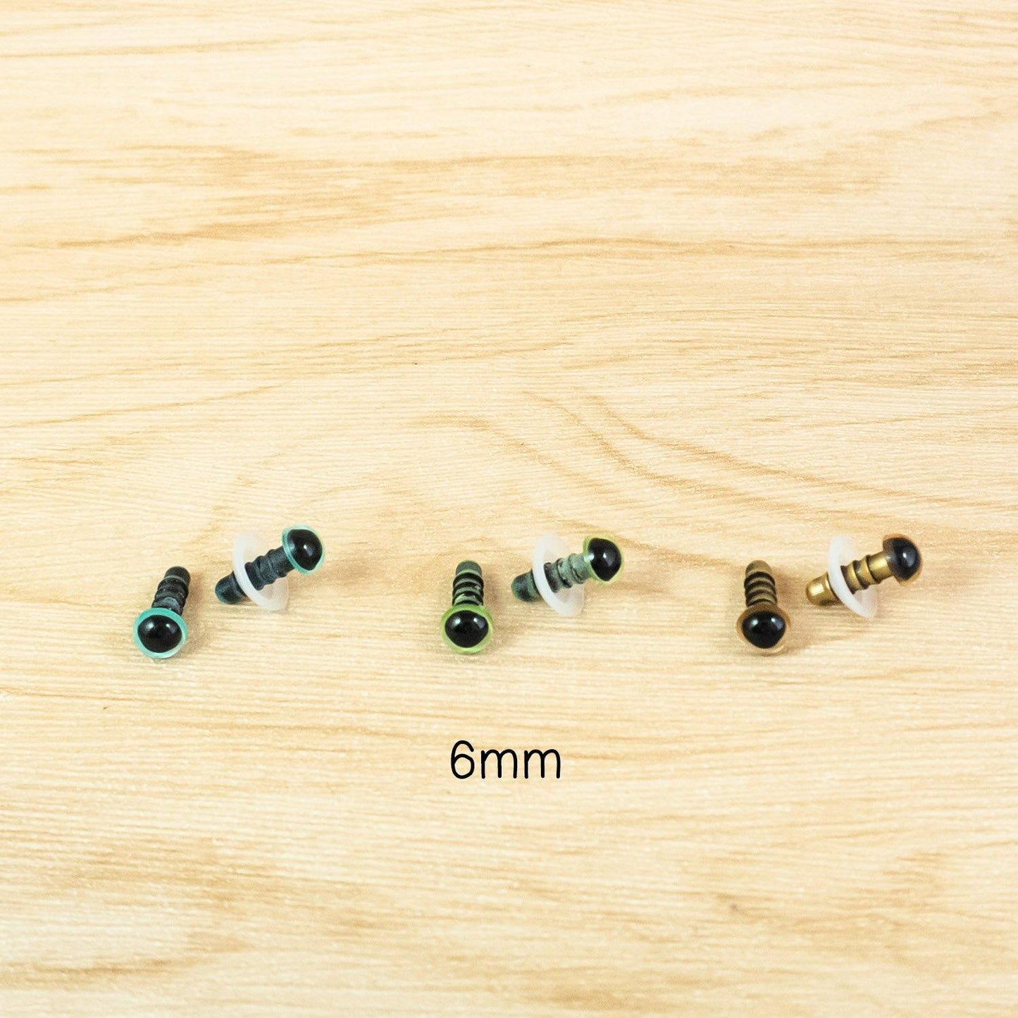 6mm pearl colour craft eyes for handmade stuffed animals - Pearl green, Pearl Blue, Gold