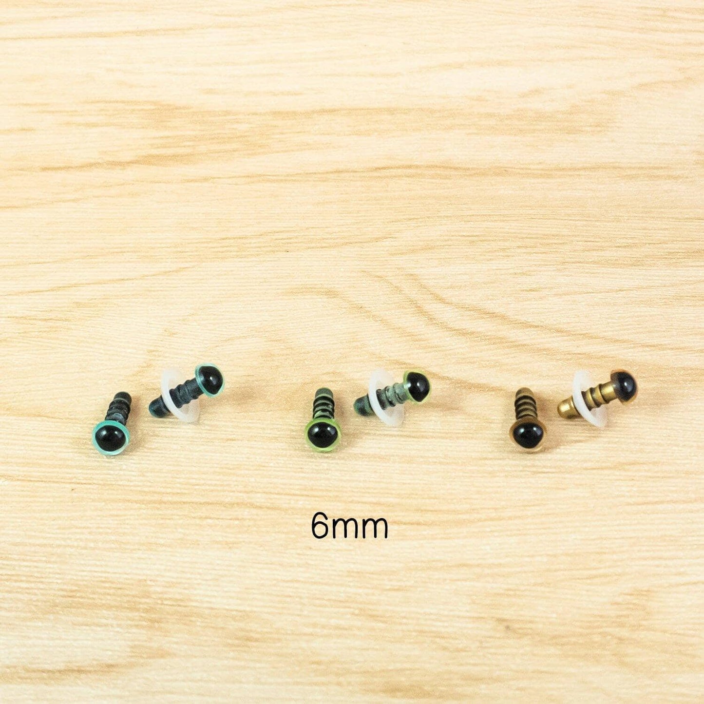 6mm pearl colour craft eyes for handmade stuffed animals - Pearl green, Pearl Blue, Gold