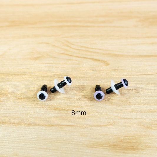 6mm white and purple craft eyes for toys
