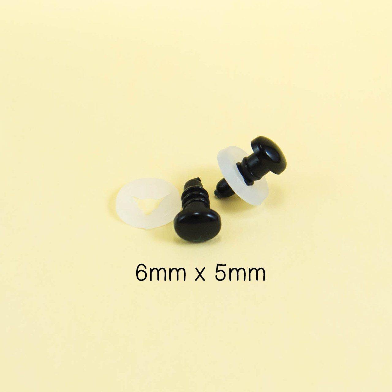 6mm x 5mm oval safety eyes / noses for amigurumi