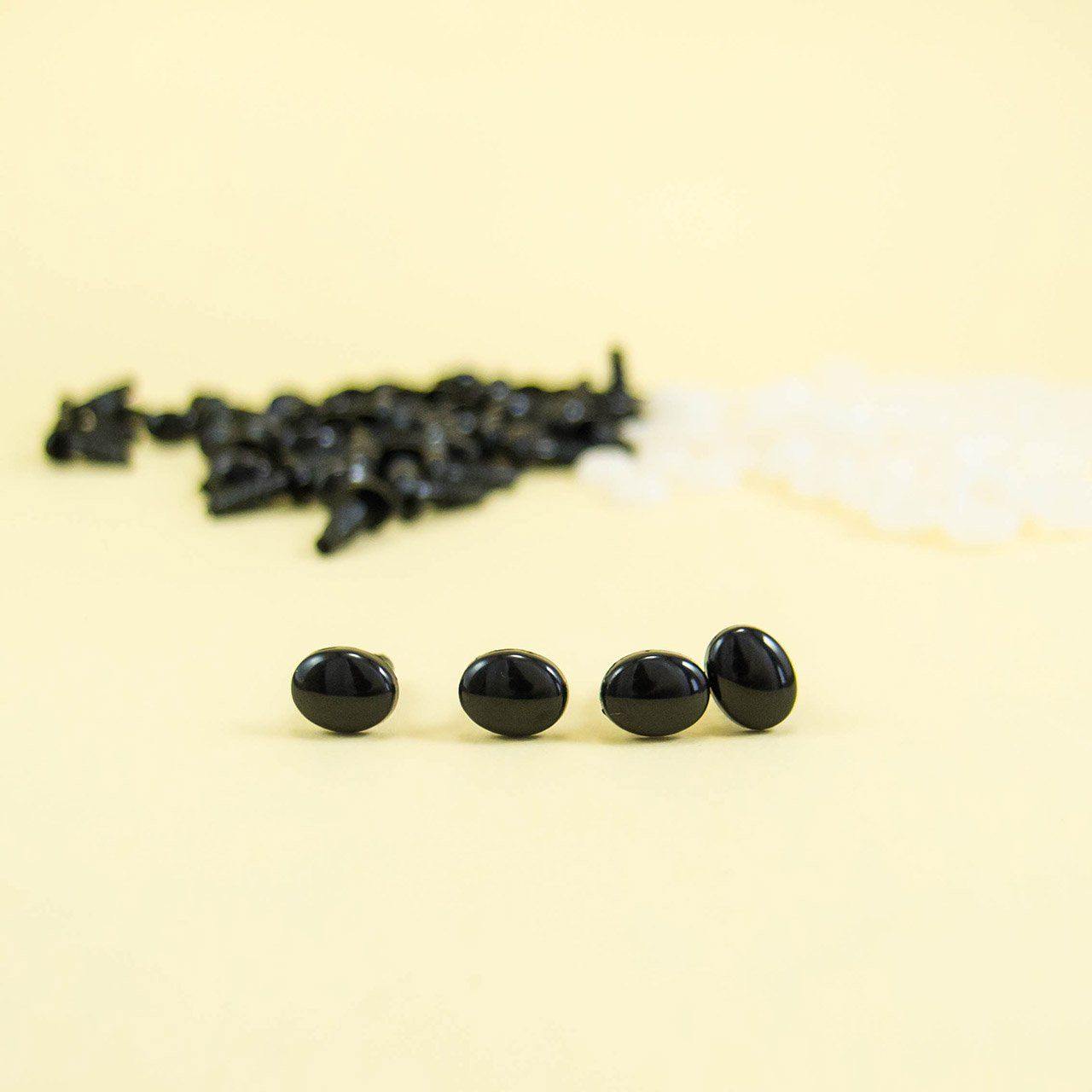 Black Oval Safety Eyes/ Noses for Amigurumi - available in 4 sizes