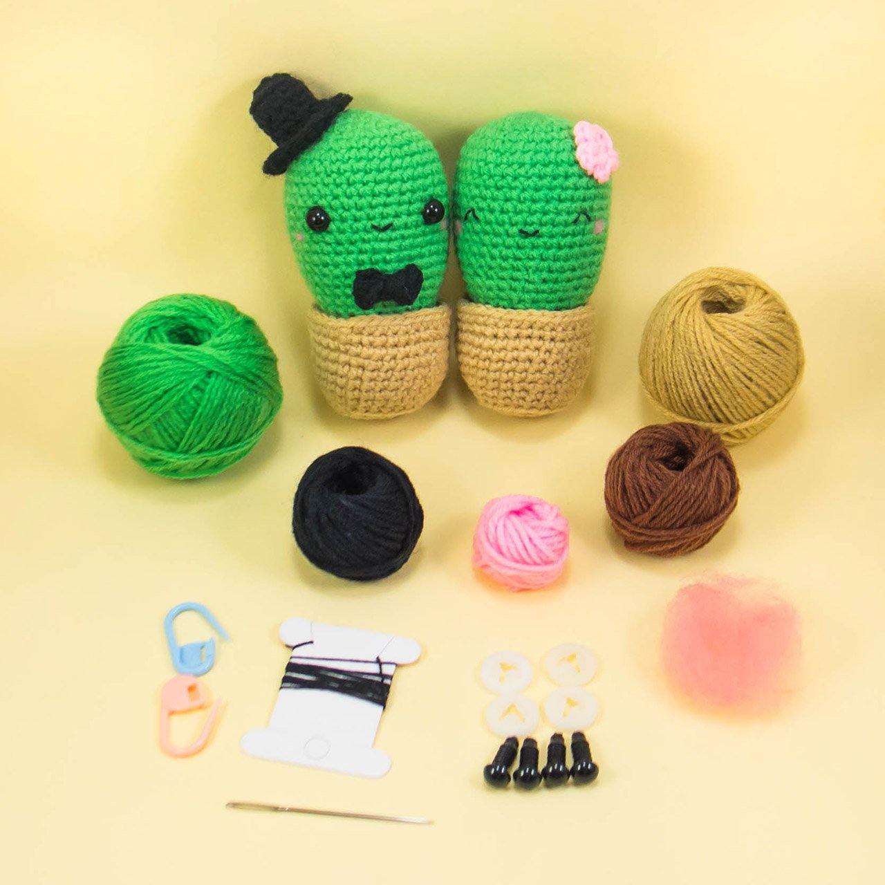Cactus Couple Amigurumi Kit - Snacksies Handicraft