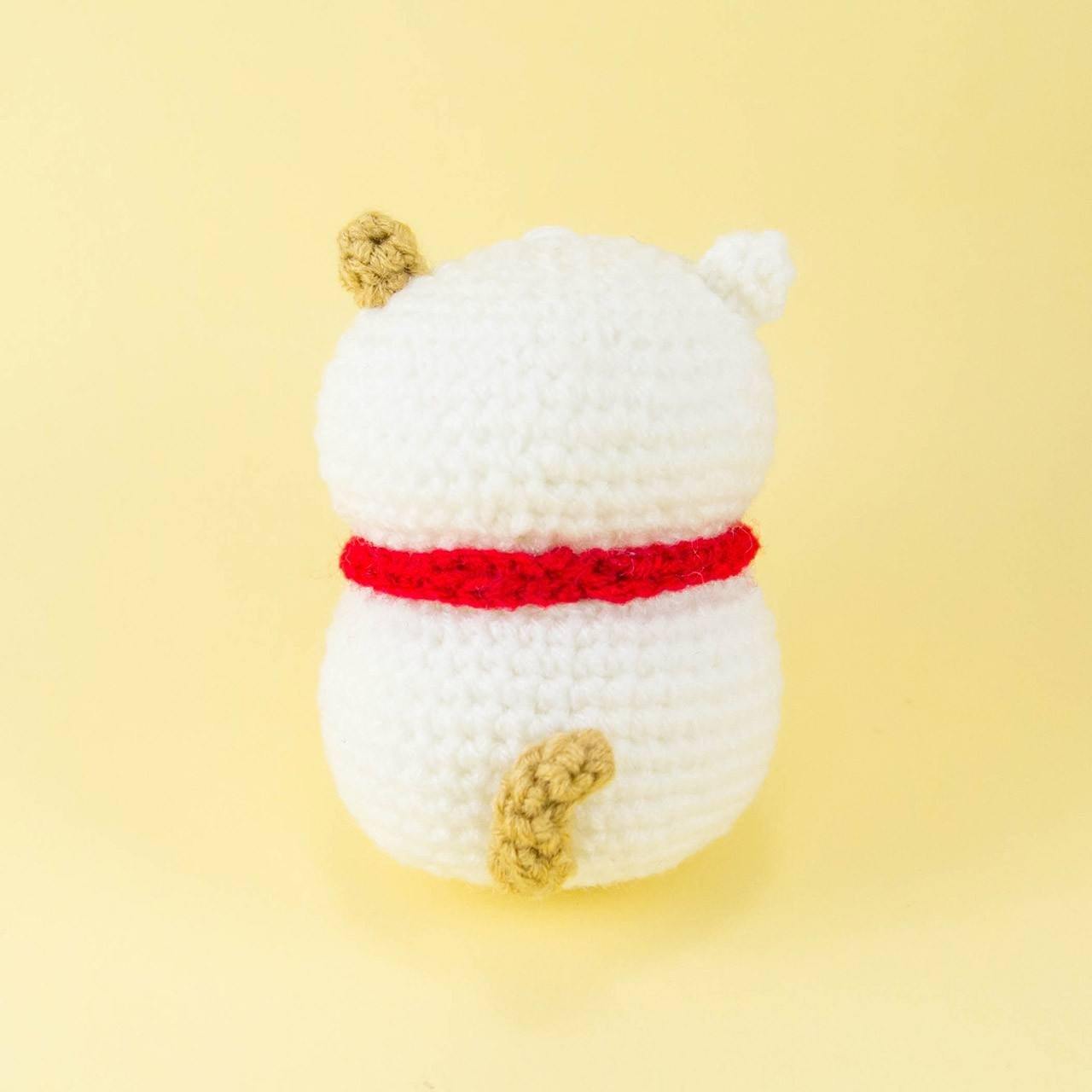 Lucky Cat Plush Pattern Back View