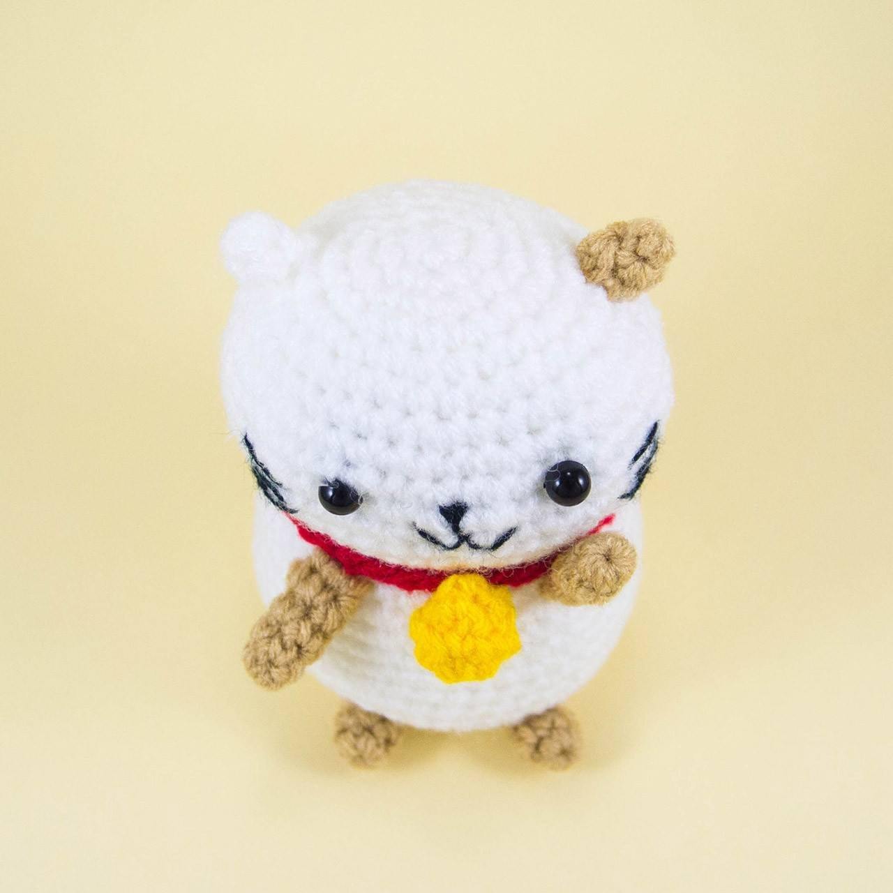 Lucky Cat Stuffed Animal Top View