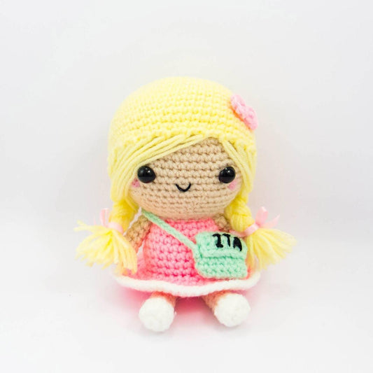 Crochet Doll with Blond Hair