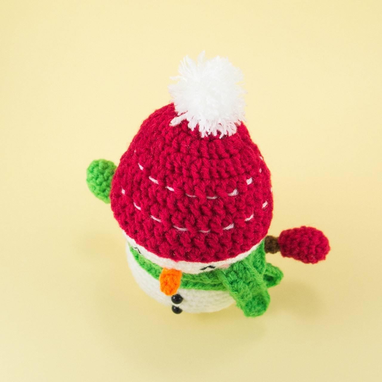 Christmas Amigurumi Snowman Top View