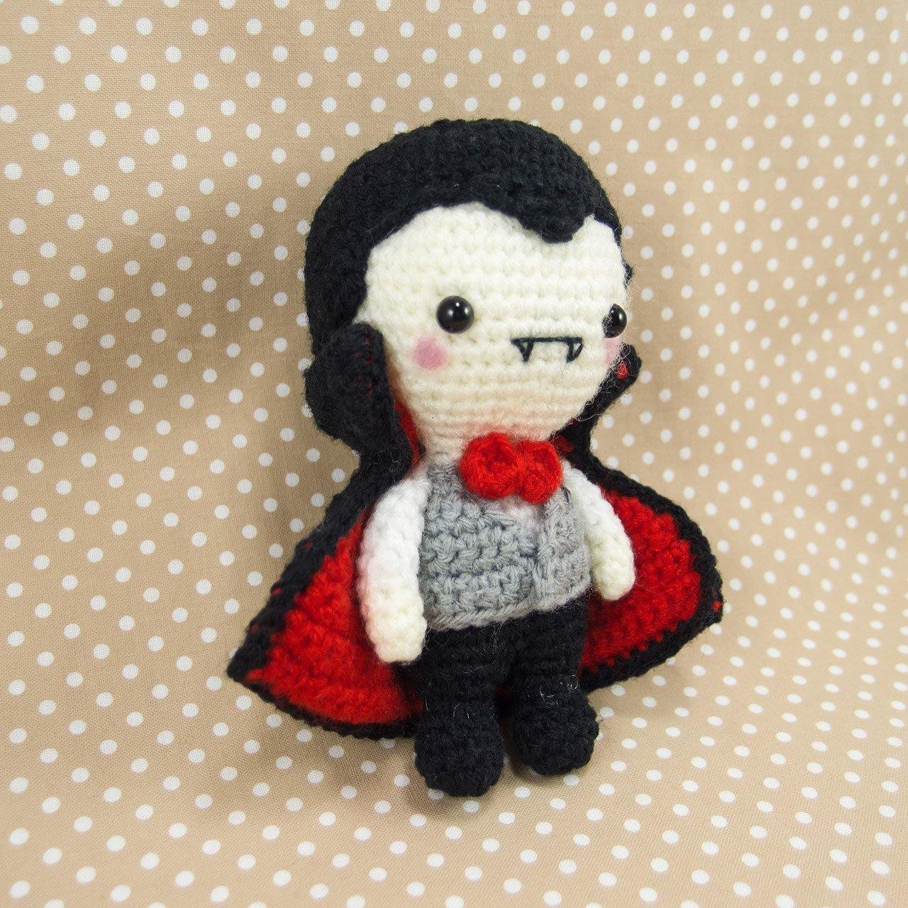 Cute Vampire Plush for Halloween Decor Side View