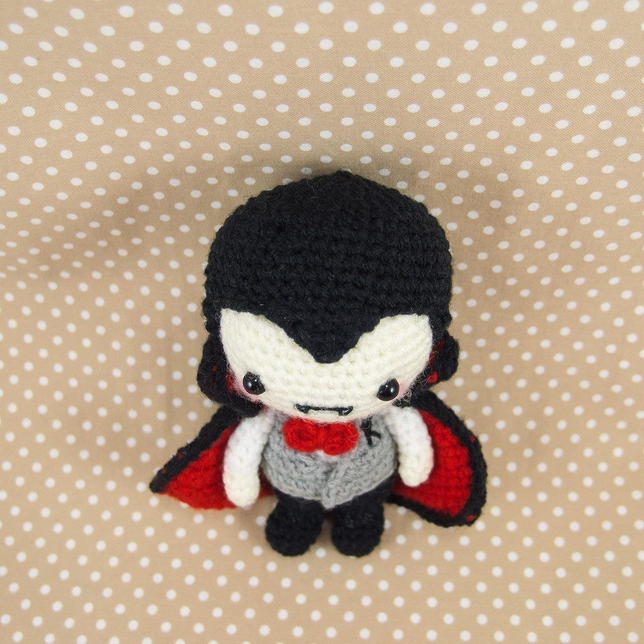 Crochet Vampire Doll Top View