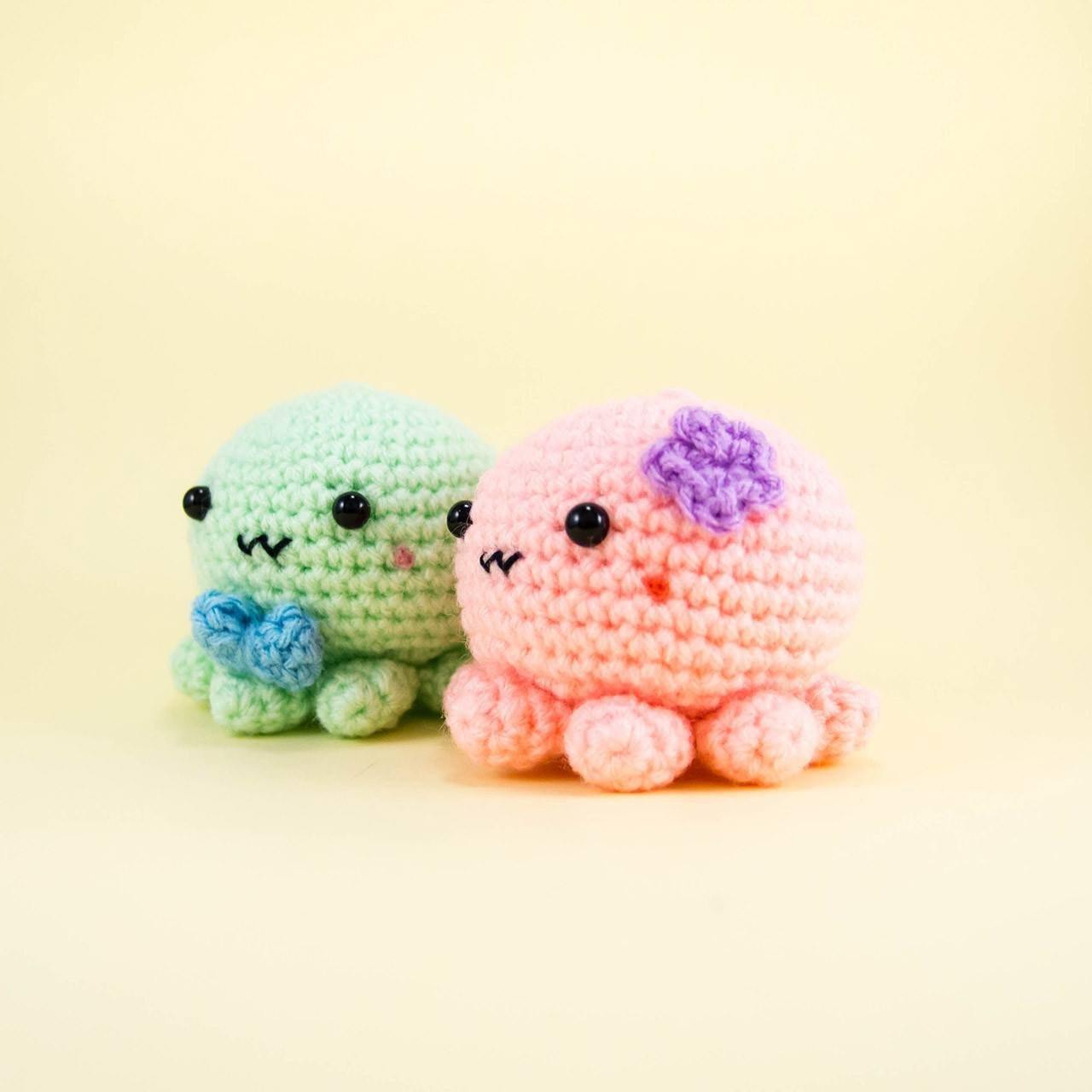 Amigurumi Octopus Plushes Side View