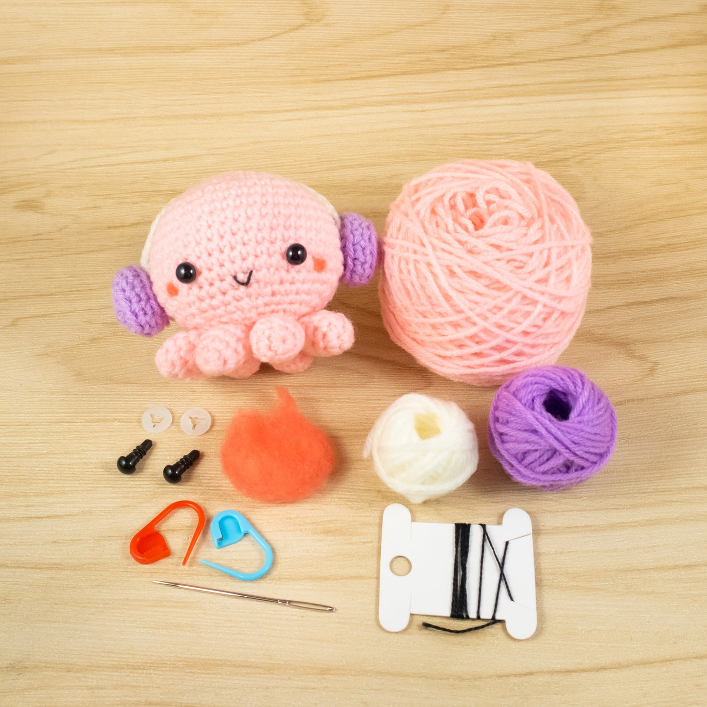 Octopus with Headphone Amigurumi Kit