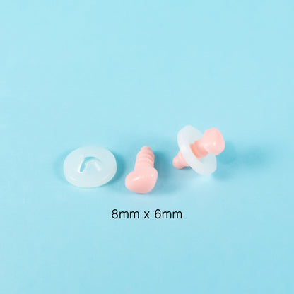 8mm x 6mm pink noses for teddy bears