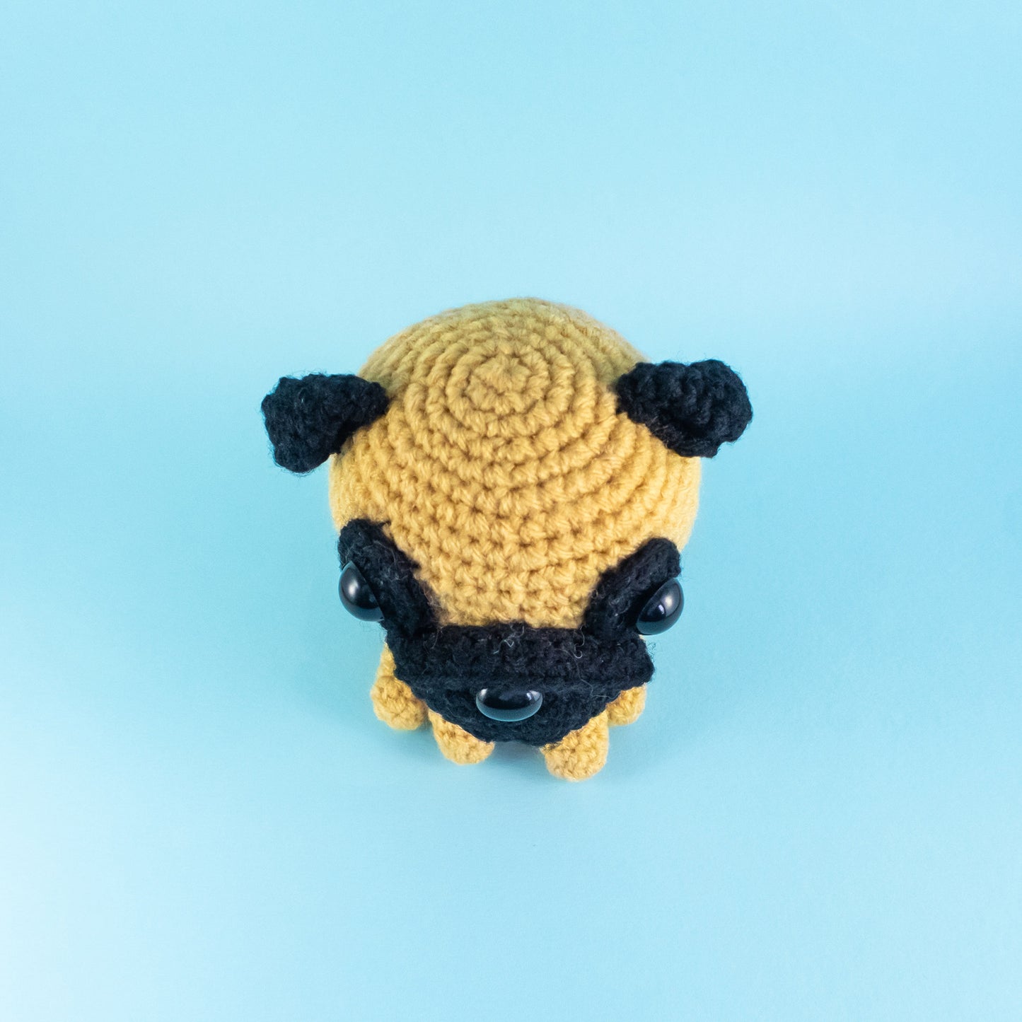 DIY Pug Amigurumi Pattern for Dog Lover Gift Top View