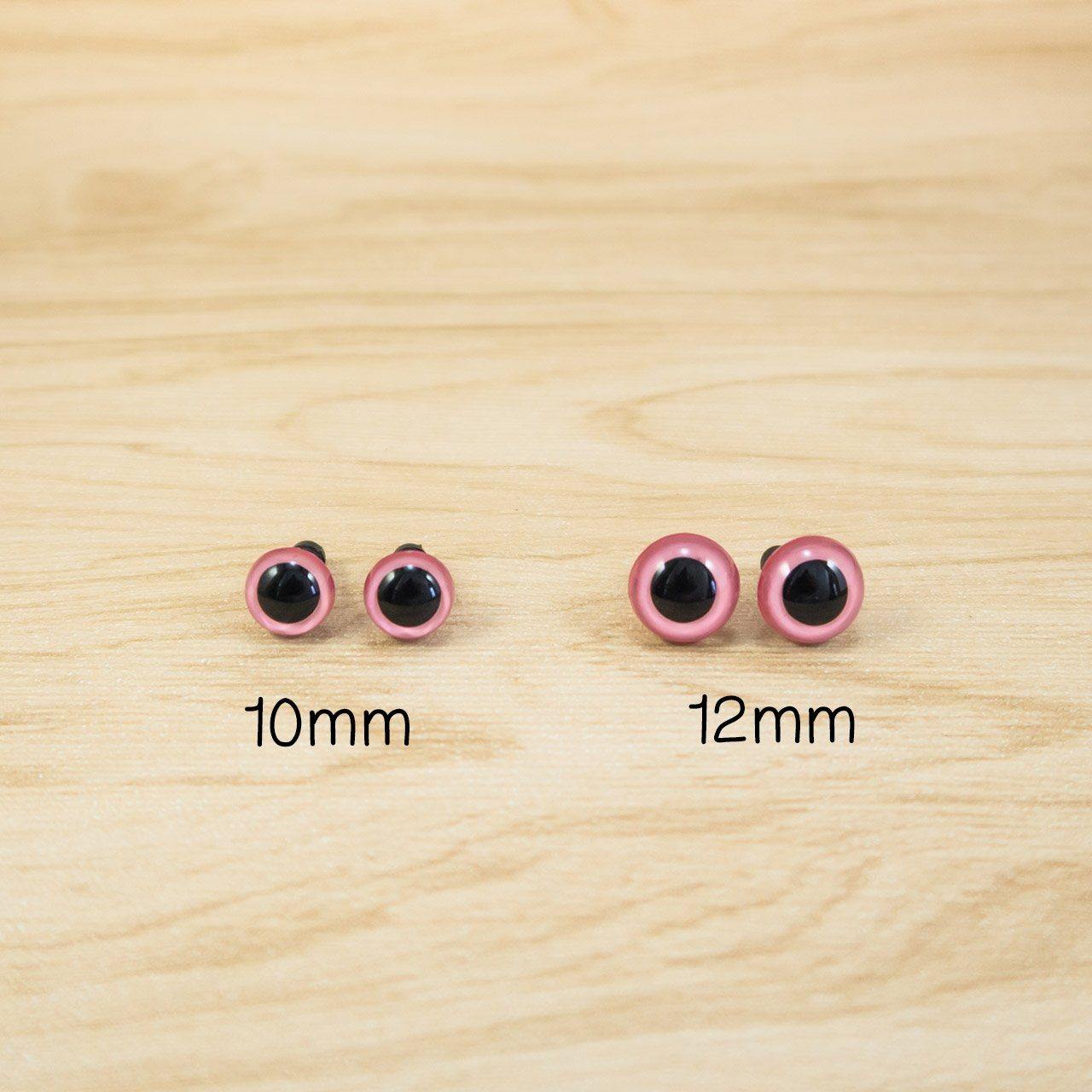 pink safety eyes for amigurumi and stuffed creatures
