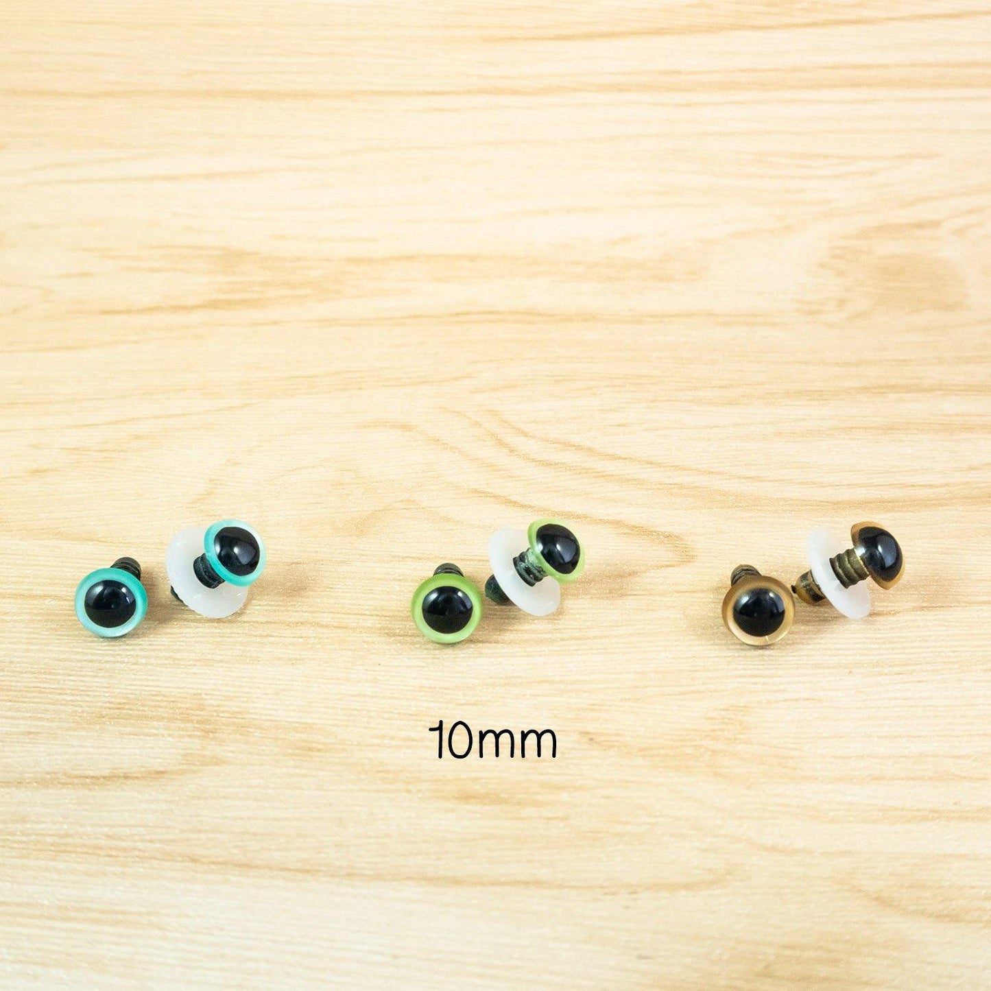 10mm pearl colour safey eyes for teddy bears - Pearl Blue, Pearl Green, Gold