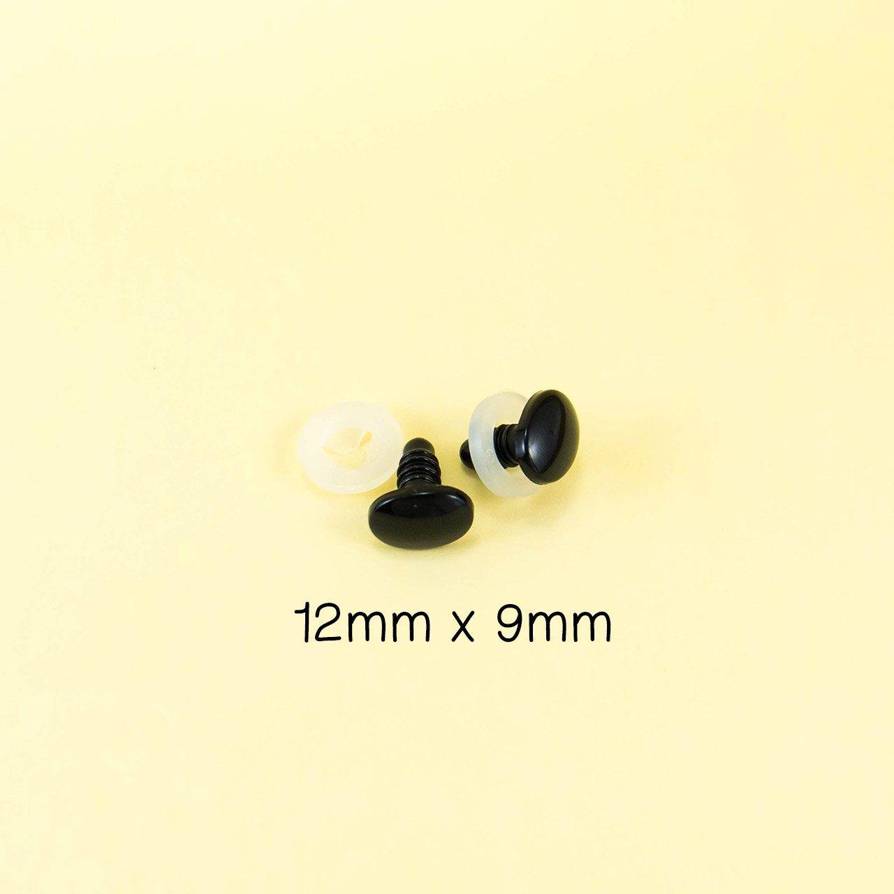 12mm x 9mm oval safety eyes / noses for amigurumi and handmade toys