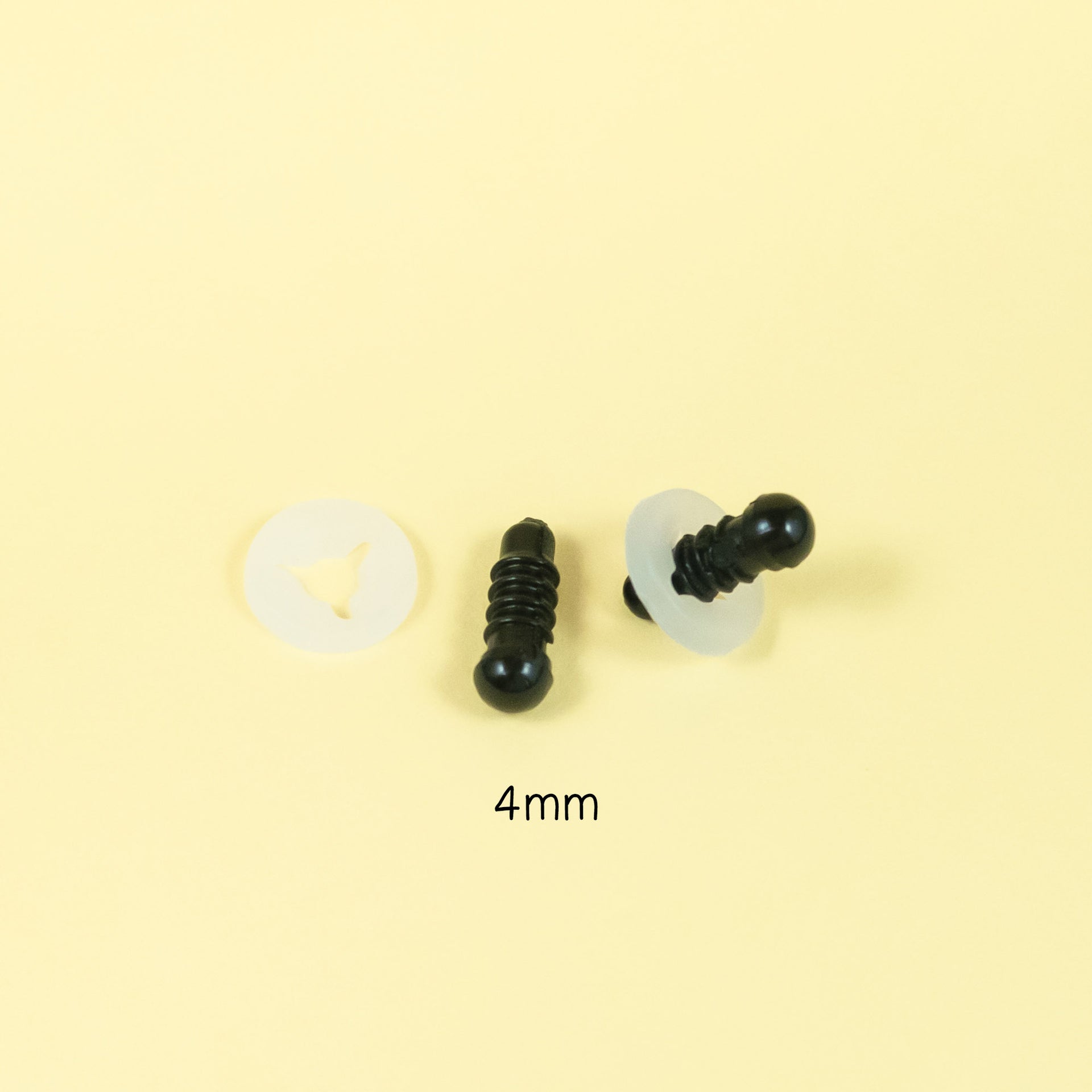 12 PAIR Black Safety Eyes With Washers 5mm 6mm 7mm 8mm 9mm 10mm