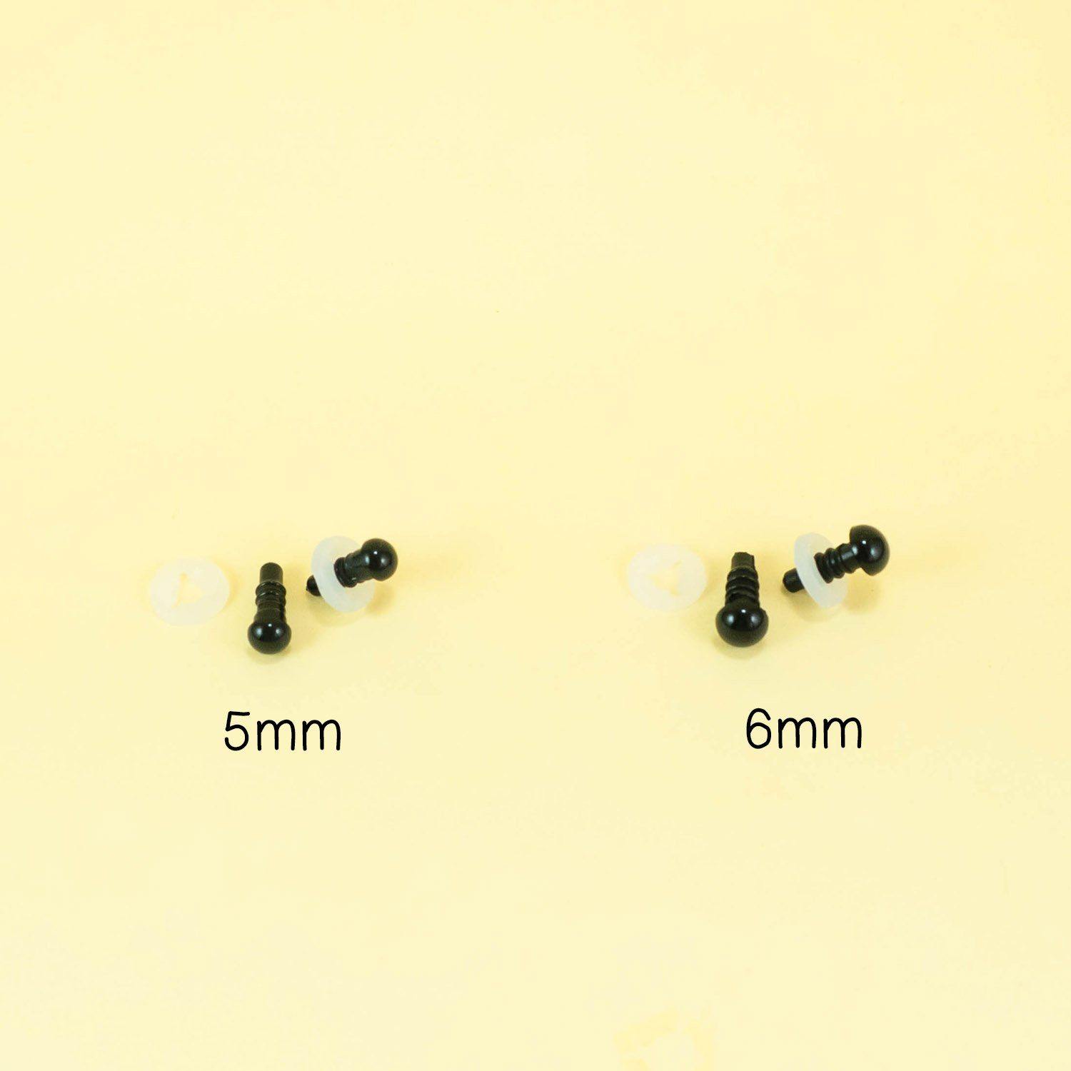 5mm and 6mm safety eyes for crochet toys, plush and stuffed animals
