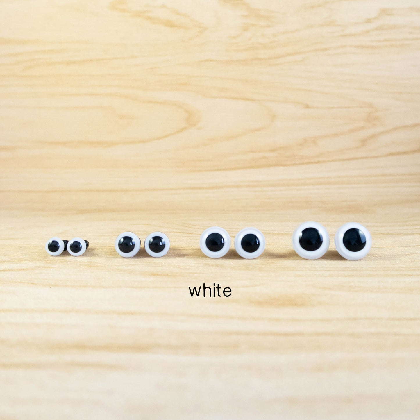 White safety eyes for crochet toys and dolls