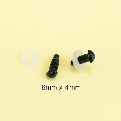 6mm x 4mm black triangle safety noses for teddy bears and amigurumi