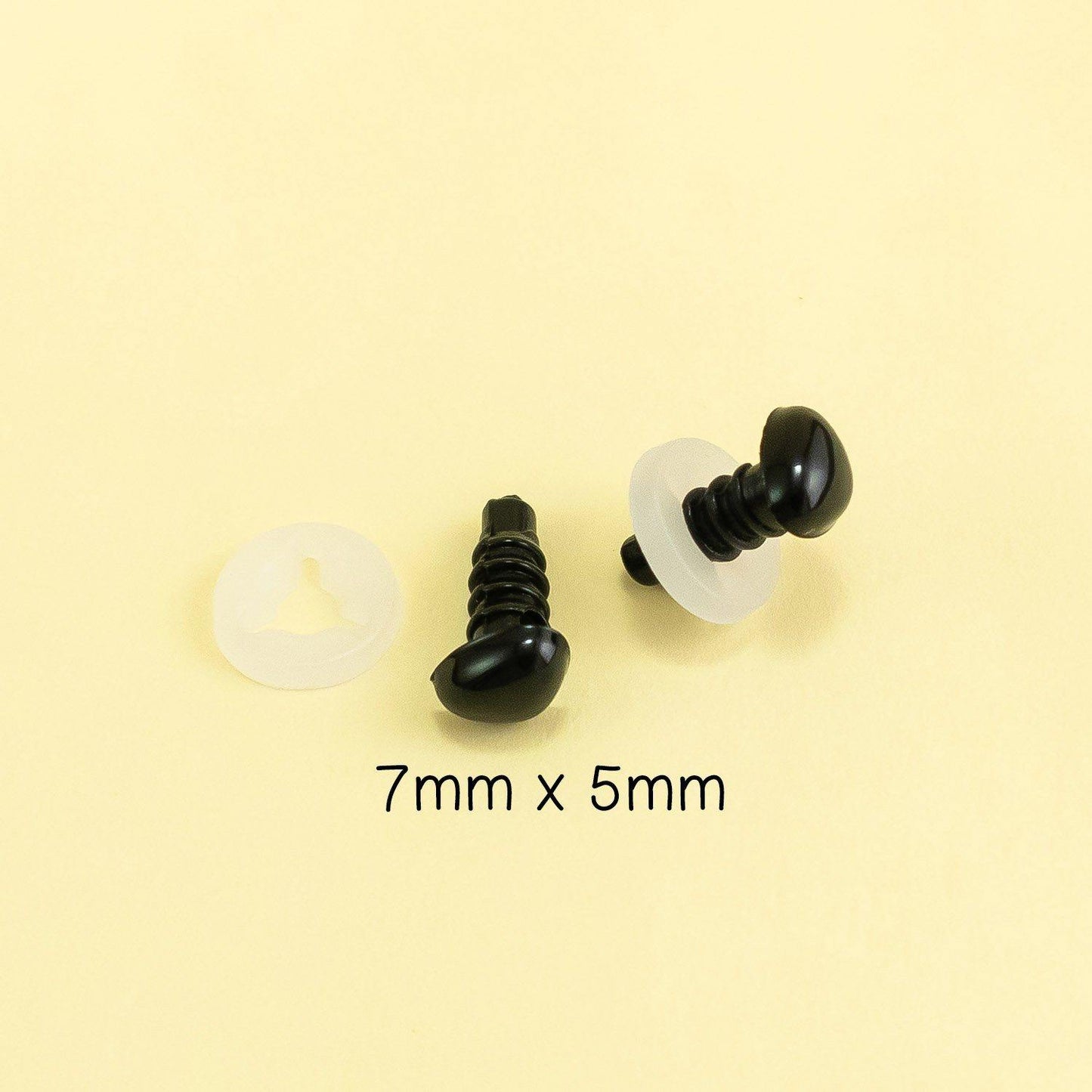 7mm x 5mm Black triangle safety noses for teddy bears
