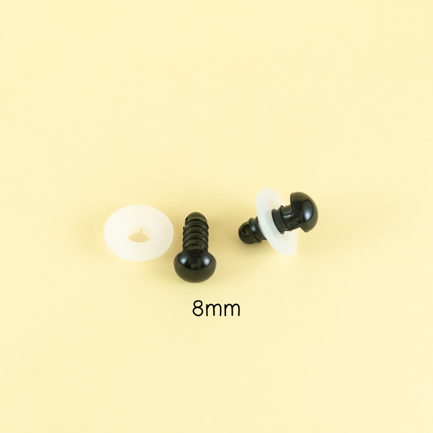 8mm black safety eyes for stuffed animals and dolls