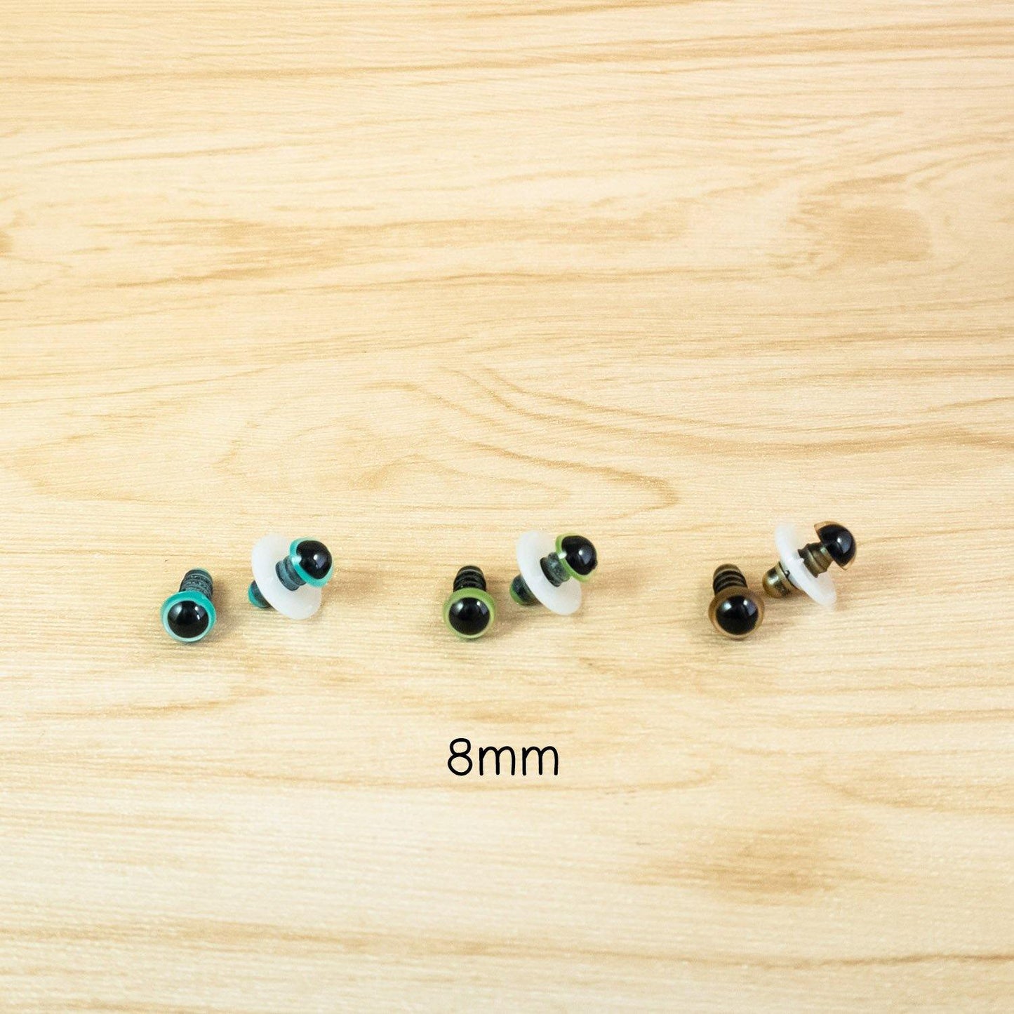 8mm pearl colour safety eyes for handmade dolls - Pearl Blue, pearl green, Gold