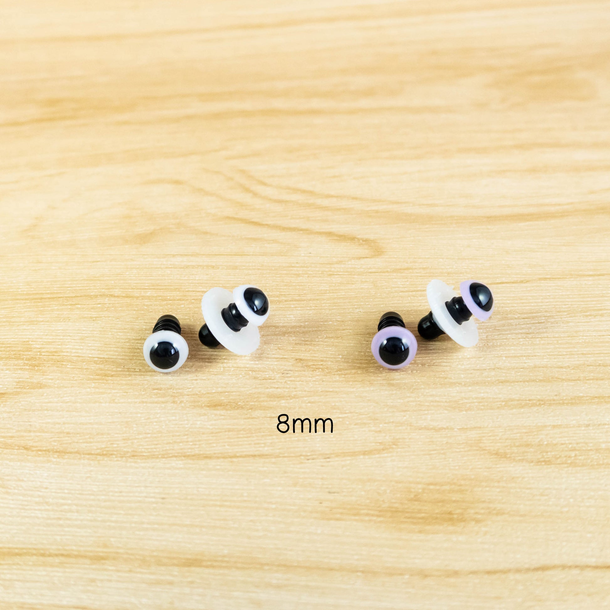 8mm white and purple doll eyes for crafts