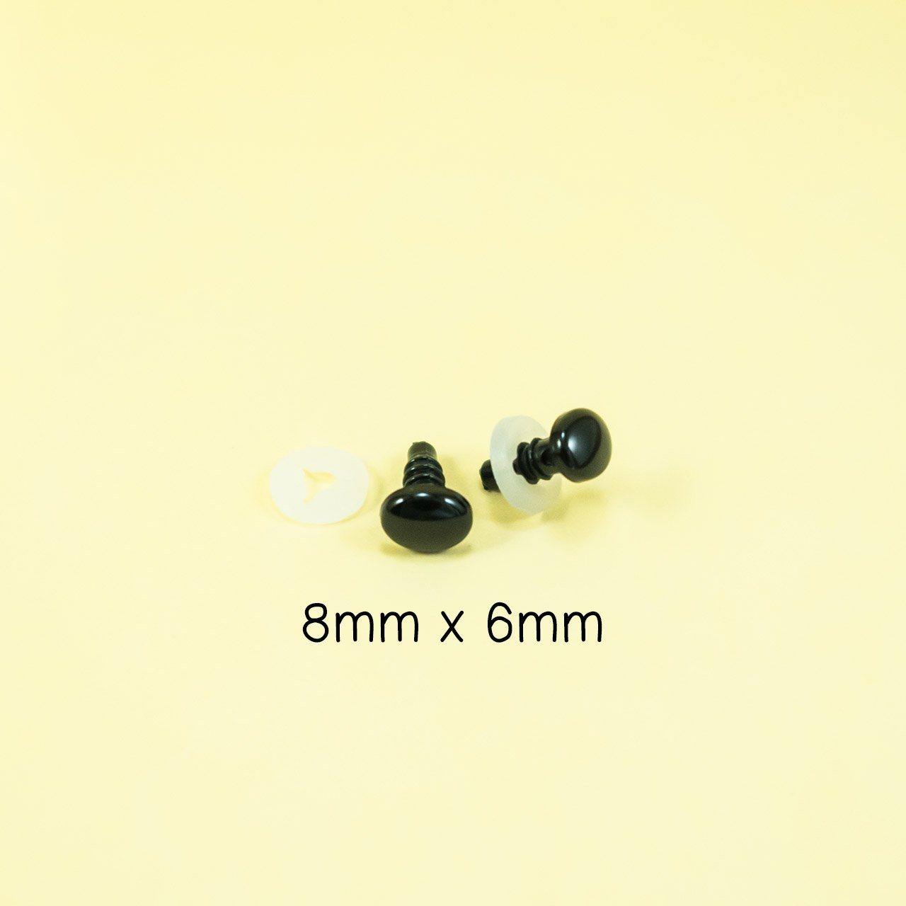 8mm x 6mm oval safety eyes
