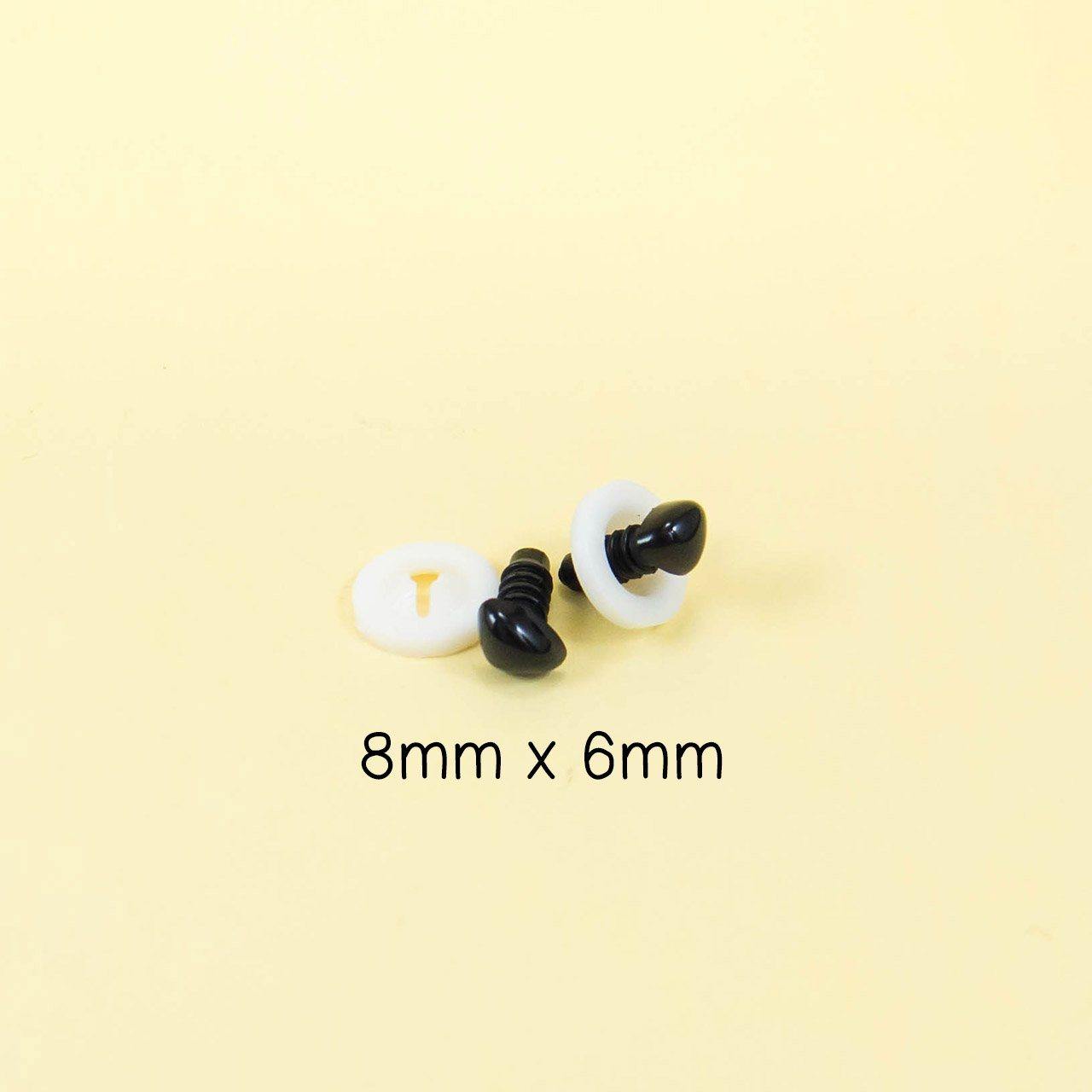 8mm x 6mm black triangle safety noses for amigurumi and handmade stuffed animals