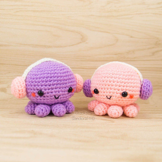 Octopus with Headphone Amigurumi Pattern - Snacksies Handicraft