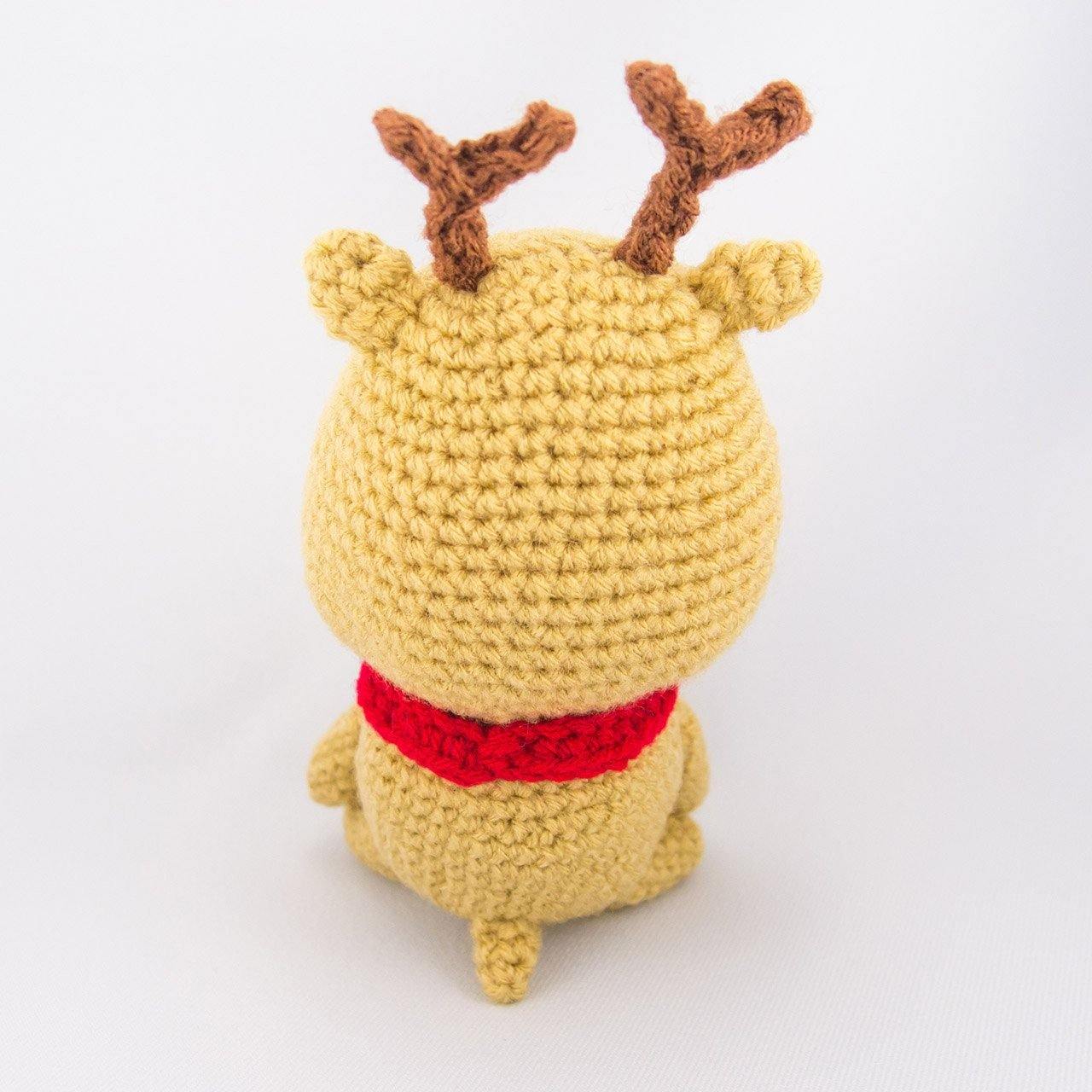 Handmade Reindeer Crochet Toy Back View