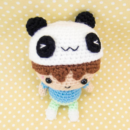 Crochet Pattern - Doll with Panda Hat