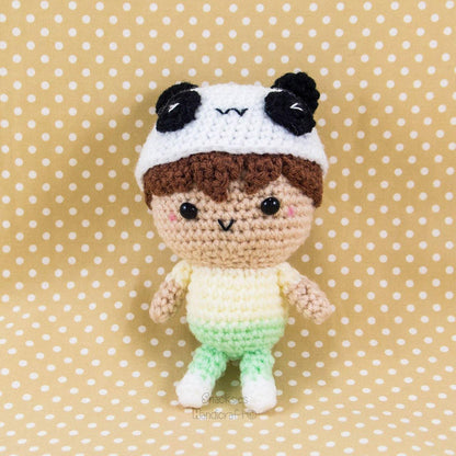 Amigurumi Doll wearing Panda Hat