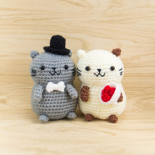 Crochet Cat Couple for wedding decor