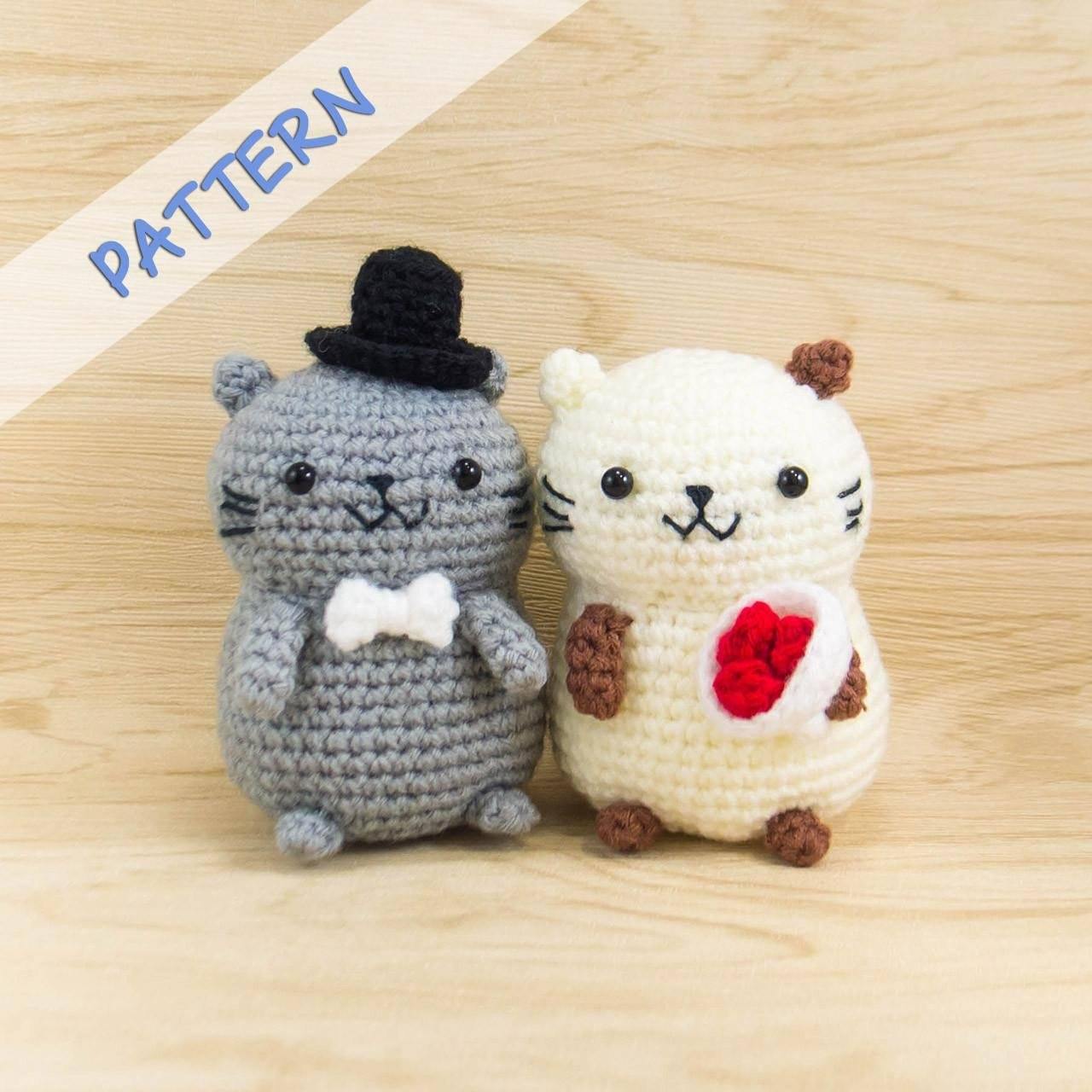 Crochet Cat Couple Amigurumi Pattern for Wedding Decor
