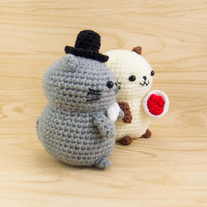 Cat Crochet Animals for Wedding Centerpiece