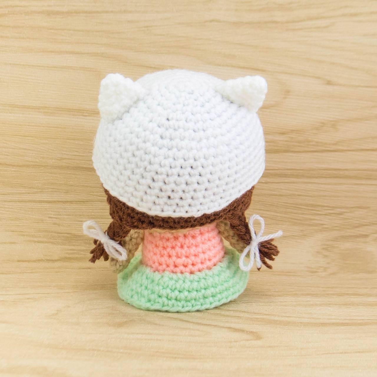 Crochet Doll Wearing Cat Hat