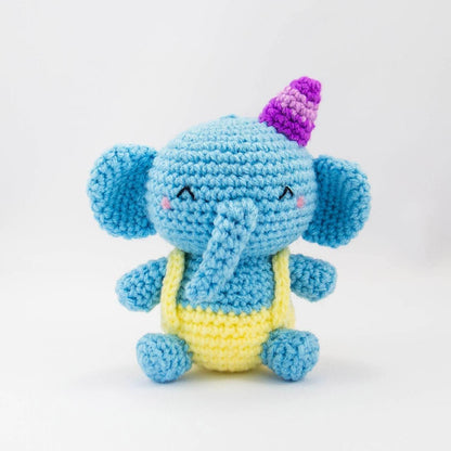 stuffed elephant toy in blue