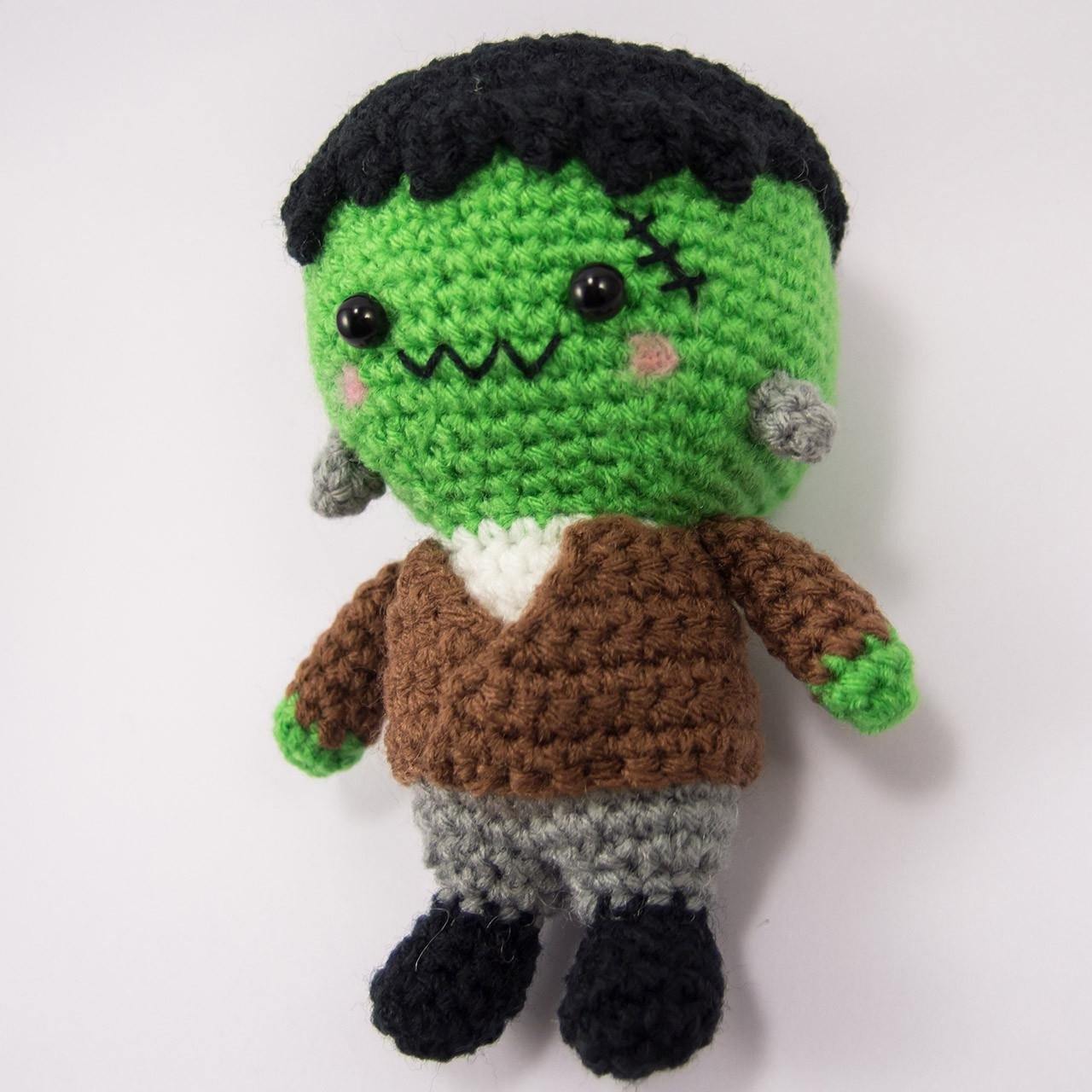 Crochet Frankenstein Plush for Halloween Decor