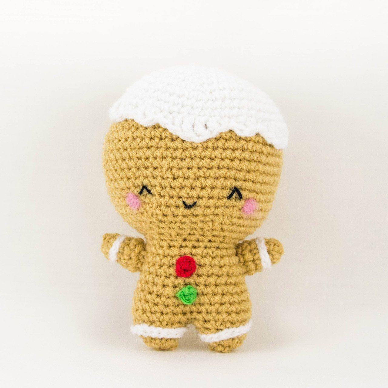 Crochet Gingerbread Man Plush for Christmas