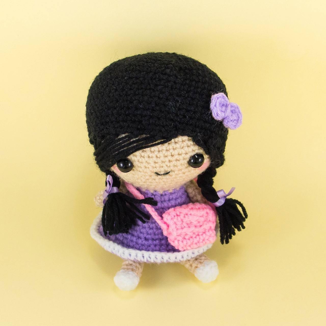 Doll Amigurumi with Plaits and Bag