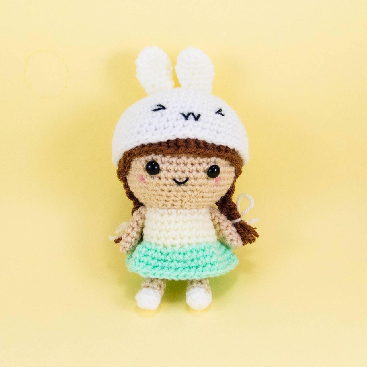 Amigurumi Doll with Bunny Hat